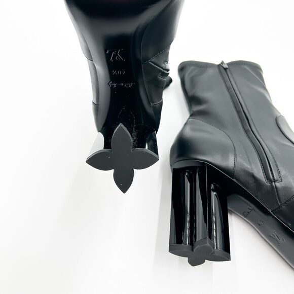 Louis Vuitton Monogram Fleur Black Leather Ankle Boot Size 40.5, 10.5 - Picture 13 of 14